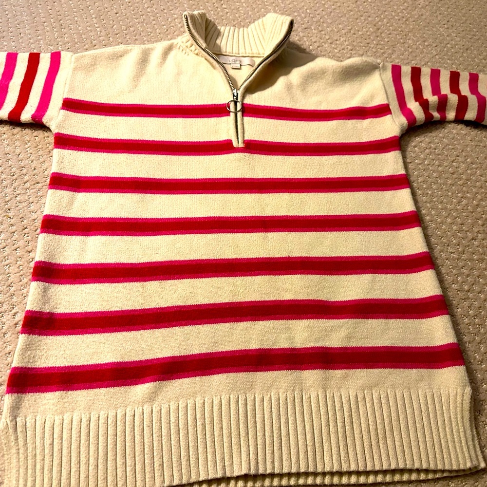 Women’s Loft striped half zip sweater. Great condition.
